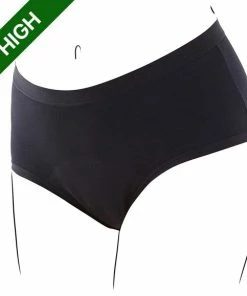 Groothandel ⌛ Bamboozy Menstruatie Ondergoed 4-laags Hoge Taille High Waist Corrigerend Maat 4XL 48-50 Zwart Period Underwear Duurzaam Menstrueren Incontinentie Zero Waste Madelief ⌛