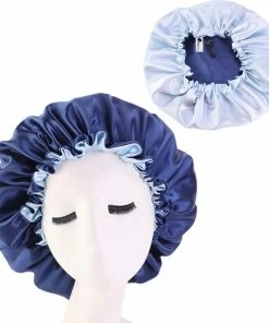 Nieuw 🛒 Bonnet Van Satijn - Afabs® Satin Bonnet / Satijnen Slaapmuts / Haar Bonnet Van Satijn / Nachtmuts Voor Krullen - Blauw ✔️