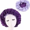 Flash-uitverkoop 🔥 Afabs® Paarse Satijnen Slaapmuts / Hair Bonnet / Haar Bonnet Van Satijn / Satin Bonnet / Afro Nachtmuts Voor Slapen 😍