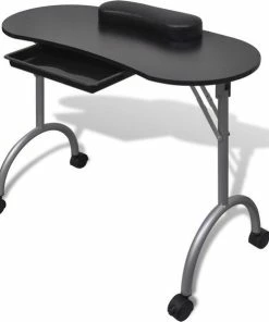 Goedkoop π VidaXL Manicuretafel Inklapbaar Met Wieltjes Zwart π₯