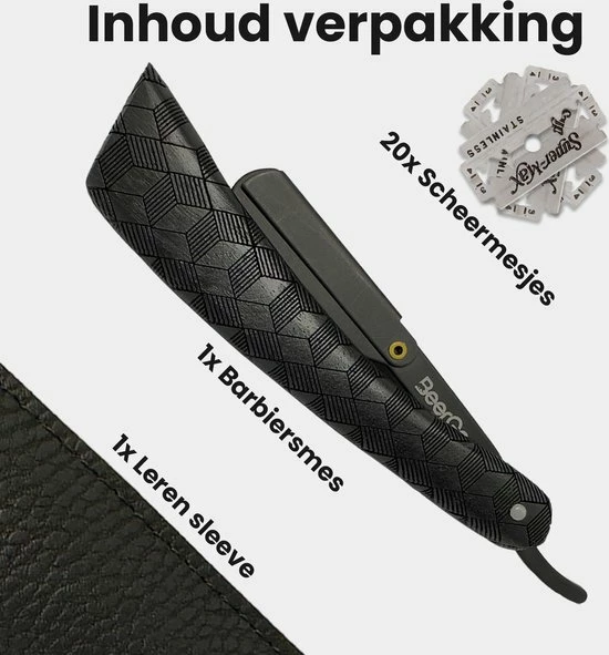 Beste Verkoop ❤️ BeerGear Shavette Barbiersmes Van Hout - Klassiek Open Scheermes - Straight Razor Incl. Etui En 20 Mesjes ✔️ 4 Beste Verkoop ❤️ BeerGear Shavette Barbiersmes Van Hout - Klassiek Open Scheermes - Straight Razor Incl. Etui En 20 Mesjes ✔️ - Afbeelding 2