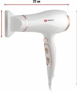 Beste deal ⭐ Alpina Haardroger - Föhn - 1900-2300 Watt - 3 Warmtestanden - 2 Snelheden - Coolshot - Wit En Rosé Goud 🎉 -Oral-B Shop 550x593 2