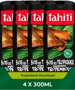 Flash-uitverkoop ⭐ Tahiti Tropenhout Douchegel 4 X 300ml - Voordeelverpakking 🥰
