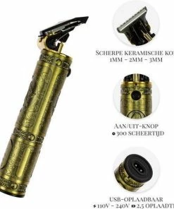 Goedkoop 🔥 Kemei KM-700B - Luxe Tondeuse - Professionele Trimmer - Groomer - Scheerapparaat - Baardtrimmer - Precisietrimmer - Haarstyling - Haartrimmer - Goudkleurig - Draadloos - USB Opladen - Inclusief 3 Opzetkammen & Olieflesje 🔥 -Oral-B Shop 550x609 1