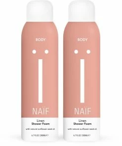 Promo ❤️ Naïf Linen Doucheschuim - 2 X 200ml - Met Natuurlijke Ingrediënten ❤️