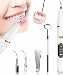 Flash-uitverkoop ❤️ URGOODS Tandsteen Verwijderaar Set - Elektrisch - Sonisch - Draadloos - Tandplak Verwijderen - Wit 👏