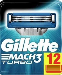 Beste deal 🤩 Gillette Mach 3 Turbo Scheermesjes 12 Stuks ❤️