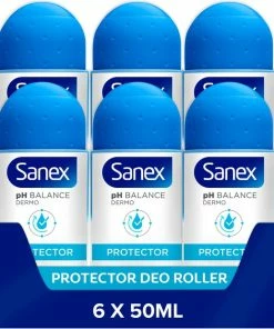 Promo 👏 Sanex Dermo Protector Deodorant Anti-Transpirant Roller 6 X 50ml - Voordeelverpakking 🧨