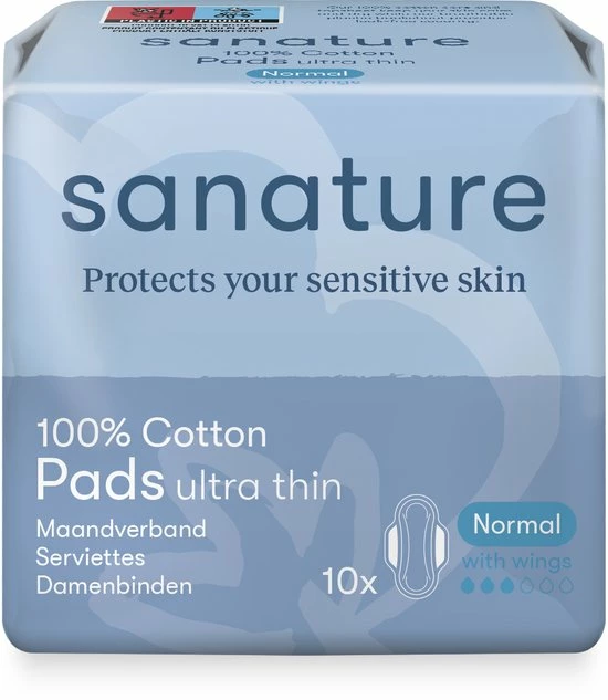 Uitgang π Sanature 100% Katoenen Maandverband Normaal Met Vleugels 6 X 10 Stuks π 4 Uitgang π Sanature 100% Katoenen Maandverband Normaal Met Vleugels 6 X 10 Stuks π - Afbeelding 2