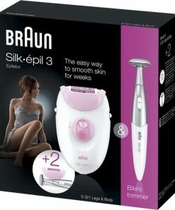 Uitgang ❤️ Braun Silk-épil 3 - SE3-321 Legs, Arms & Body: Epilator (20 Pincetten) Met Massagerollers + 👙 Bikini Trimmer - Kleur: Wit + Roze 🌟 -Oral-B Shop 550x636 4