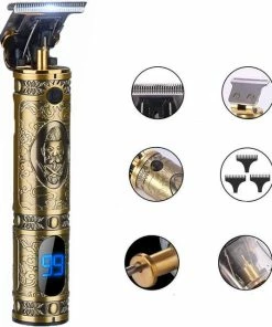 Beste deal 🔔 Merkloos Resuxi - Luxe Tondeuse - Met LCD Scherm - Professionele Trimmer - Scheerapparaat - Baardtrimmer - Precisietrimmer- Draadloos - USB Opladen - Batterij Weergave - Haarstyling - Inclusief 3 Opzetkammen – Goud 👍 -Oral-B Shop 550x641 1