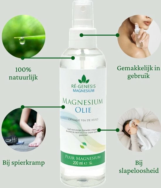 Groothandel π Ré-genesis Magnesium Magnesiumolie Van Ré-genesis | Magnesiumspray Set 2x 200 Ml | Magnesium Olie Voor Spieren π 5 Groothandel π Ré-genesis Magnesium Magnesiumolie Van Ré-genesis | Magnesiumspray Set 2x 200 Ml | Magnesium Olie Voor Spieren π - Afbeelding 3