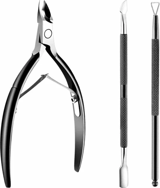 Aanbiedingen π₯ AdroitGoods 3 Delige Nagelriem Knipper Set - Zwart - Cuticle Pusher Duwer Verwijderaar Trimmer Mesje - Bokkenpootje Nagels π 3 Aanbiedingen π₯ AdroitGoods 3 Delige Nagelriem Knipper Set - Zwart - Cuticle Pusher Duwer Verwijderaar Trimmer Mesje - Bokkenpootje Nagels π