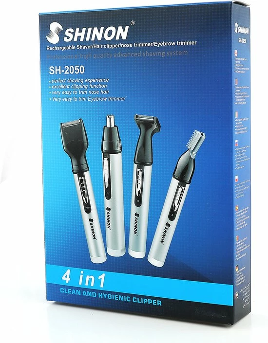 Promo π Shinon Sportsman 4 In 1 Oplaadbare, Multifunctionele Neus- En Oortrimmer - Neushaartrimmer - Baardtrimmer - Wenkbrauwtrimmer - Scheerapparaat - Mannen π 5 Promo π Shinon Sportsman 4 In 1 Oplaadbare, Multifunctionele Neus- En Oortrimmer - Neushaartrimmer - Baardtrimmer - Wenkbrauwtrimmer - Scheerapparaat - Mannen π - Afbeelding 3