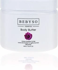 Begroting 🔔 BEBYSO Cosmetics BEBYSO Organic Body Butter - Rozen 300ml. 100% Vegan & Natuurlijke Ingrediënten. Dierproefvrij. ✔️