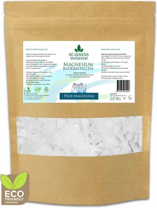 Uitgang ✨ Ré-genesis Magnesium Badkristallen Vlokken – Magnesium Badzout – Voetenbad - 2 Kg - In Eco Kraft Stazak ✨ 3 Uitgang ✨ Ré-genesis Magnesium Badkristallen Vlokken – Magnesium Badzout – Voetenbad - 2 Kg - In Eco Kraft Stazak ✨