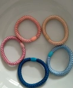 Top 10 💯 Kralen Shop Haarelastiek - 5 Stuks - Verschillende Kleuren - Roze - Blauw - Beige - Gevlochten Haarelastiek - Elastisch 😀