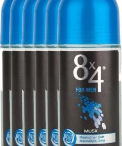 Hete verkoop ❤️ 8x4 For Men Musk - 50 Ml - Deodorant - 6 St - Voordeelverpakking 😉